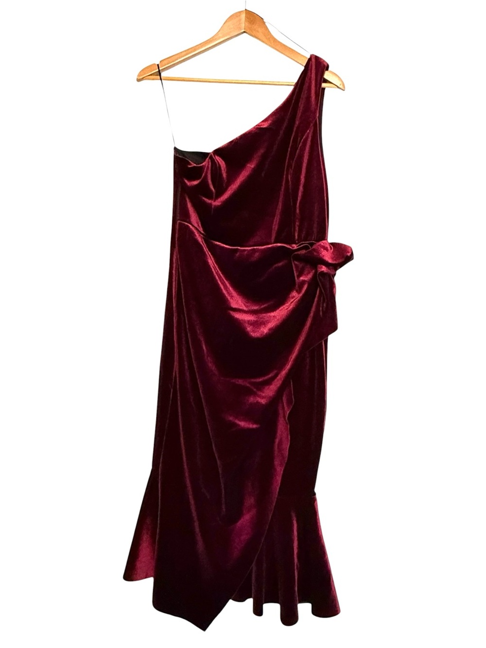 ASOS one shoulder red velvet dress Size 10 - NWOT